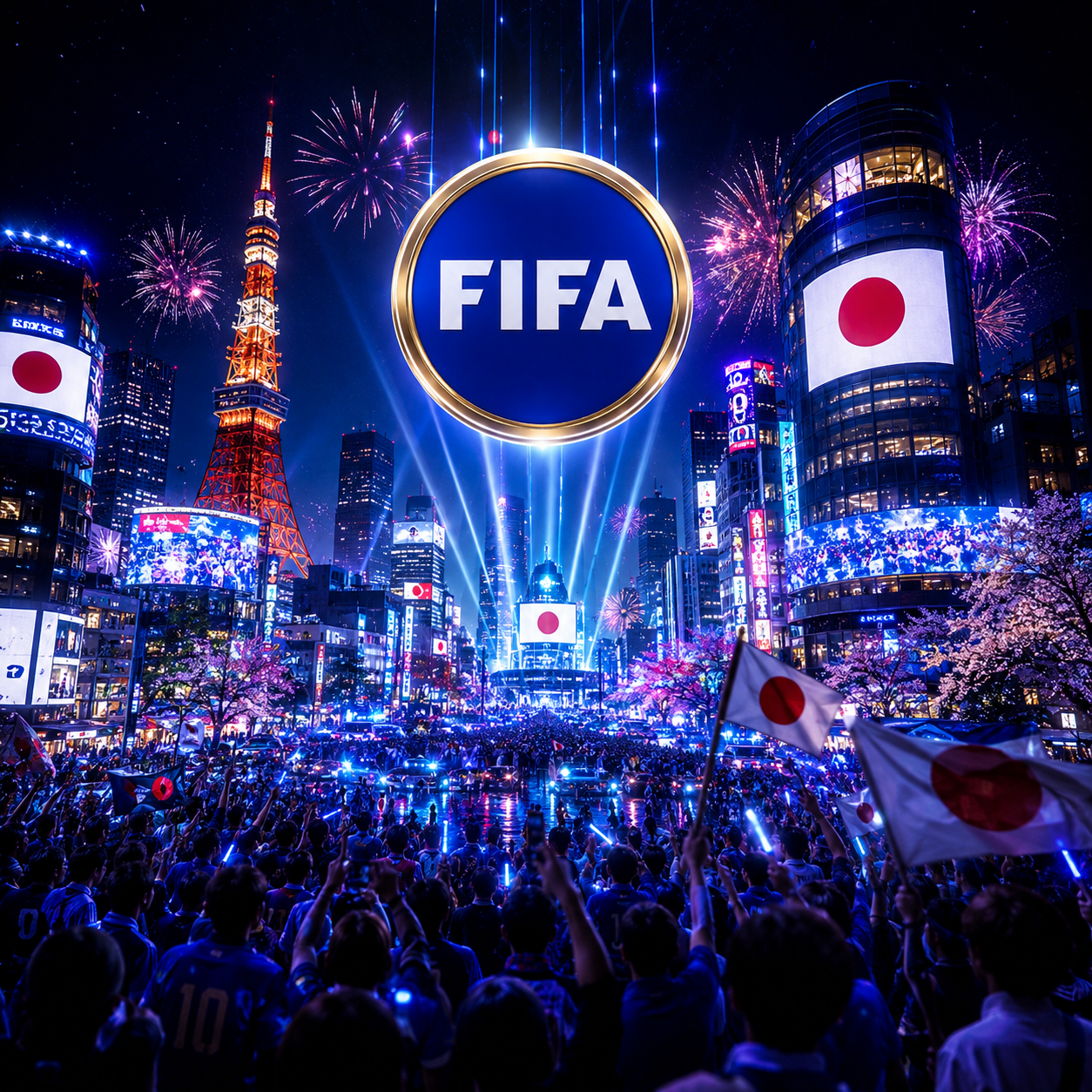 Japan fans celebrating