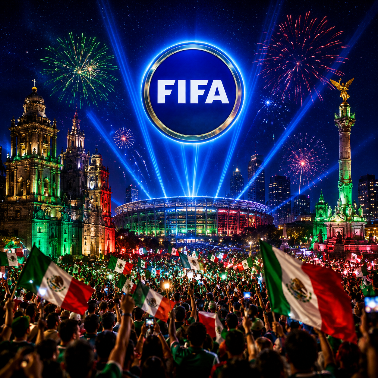 Mexico fans celebrating