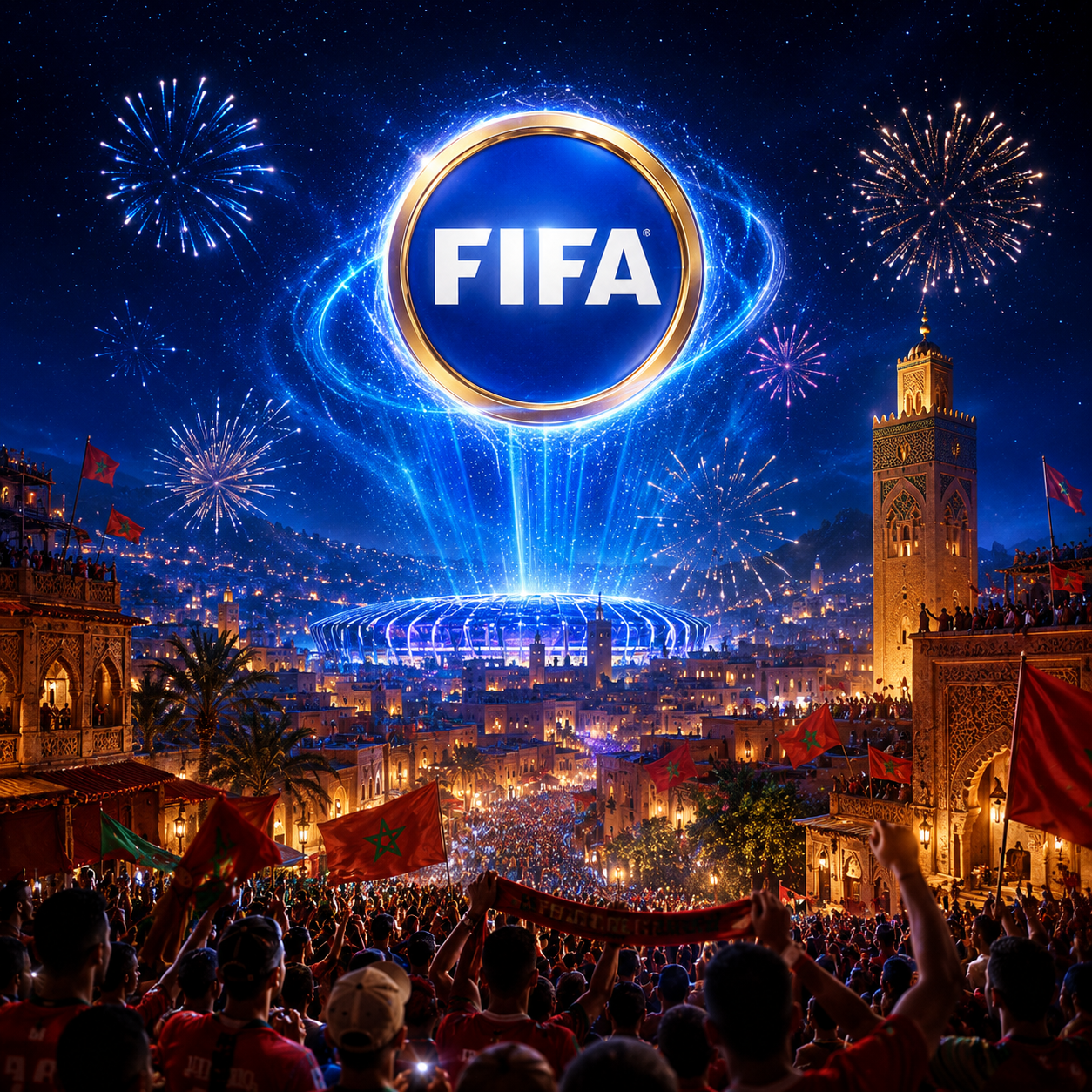 Morocco fans celebrating